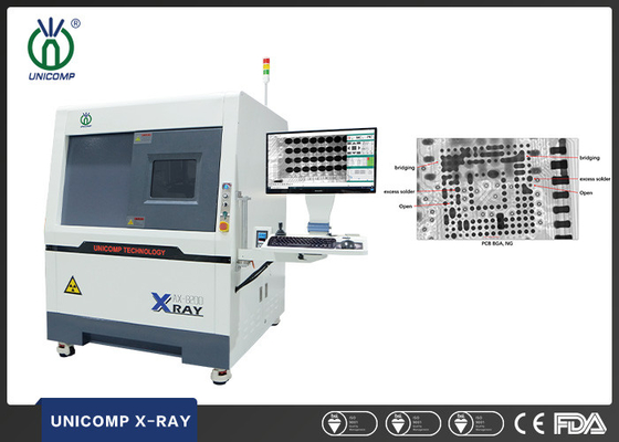 EMS自動車PCBA BGA QFN CSPのはんだ付けする欠陥の点検のためのUnicomp AX8200MAX 5umのmicrofocusのレントゲン撮影機